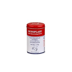nuvoplast 10cm x 4m  elastic adhesive bandage for knee ankle wrist support  pain relief for sprain injury amp swelling  reusable amp comfortable pack of 1 tin pack