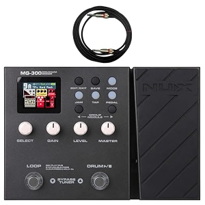 nux mg 300 guitar multieffects processor with cable