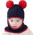 NVS Kids Winter Hat, Baby Girls Boys Balaclava Cap, Thick Scarf Earflap Hood Scarves Skull Caps, Monkey Cap, 1-4 Years Blue