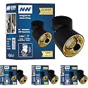 NW 18W Glider SF Moveable Black with Gold Aluminium 360 Degree Adjustable Cylindrical Shape LED Surface Light | COB Light | Wall Light | Down Light | Spot Light | Light Color- White (Pack of 4)
