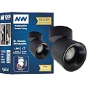 NW 7W Glider SF Moveable Black with Black Aluminium 360 Degree Adjustable Cylindrical Shape LED Surface Light | COB Light | Wall Light | Down Light | Spot Light | Light Color- White (Pack of 1)