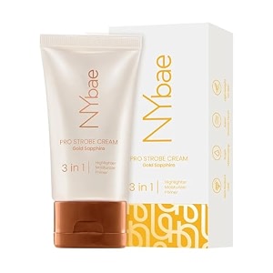 ny bae pro strobe cream - gold sapphire 30g  primer  highlighter  moisturizer  flawless dewy makeup  glowing korean skin  best suited for normal to dry skin  instant radiance  illuminating amp glowing makeup base