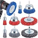 Nylon Brush for Drill,9Pcs Abrasive Filament Nylon Wire Bristle Drill Wheel