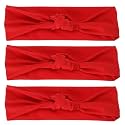 Nyamah Sales Women and Girls Cotton Hairband Elastic Head Bands Ladies Hair Styling Band Hair Accessories Pack of 3 (Red)