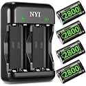 2800mAh Rechargeable Battery for Xbox Series S/Xbox Series X/Xbox One S/Xbox One X/Xbox One Elite, NYI 4X High Power NiMH Batteries Kit with Fast Charging Charger