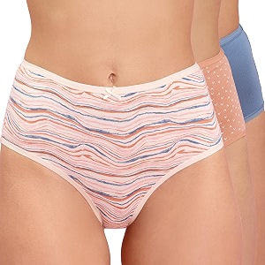 nykd nyp036 breathable comfortable cotton full brief panty set for women pack of 3  high waist full coverage underwear  super soft no roll waistband elastic all day comfort
