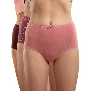 nykd nyp036 breathable comfortable cotton full brief panty set for women pack of 3  high waist full coverage underwear  super soft no roll waistband elastic all day comfort