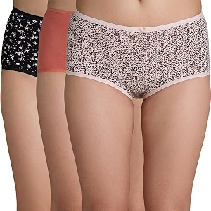nykd nyp036 breathable comfortable cotton full brief panty set for women pack of 3  high waist full coverage underwear  super soft no roll waistband elastic all day comfort