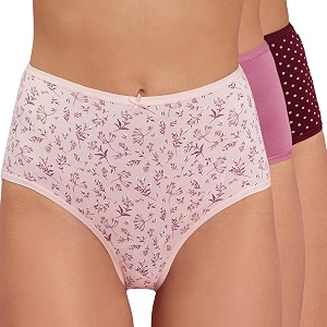 nykd nyp036 breathable comfortable cotton full brief panty set for women pack of 3  high waist full coverage underwear  super soft no roll waistband elastic all day comfort