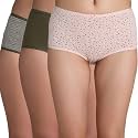 Nykd (NYP036) Breathable Comfortable Cotton Full Brief Panty Set for Women (Pack of 3) | High Waist Full Coverage Underwear | Super Soft No Roll Waistband Elastic All Day Comfort