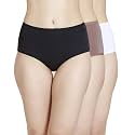 Nykd (NYP036) Breathable Comfortable Cotton Full Brief Panty Set for Women (Pack of 3) | High Waist Full Coverage Underwear | Super Soft No Roll Waistband Elastic All Day Comfort
