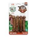 Nylabone Healthy Edibles Meaty Center Dog Treats, Beef Flavor, 4 Count, 3.3 Ounce (Pack of 6)