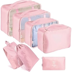 Nylon 7 Pcs Travel Organizer Pouch Packing