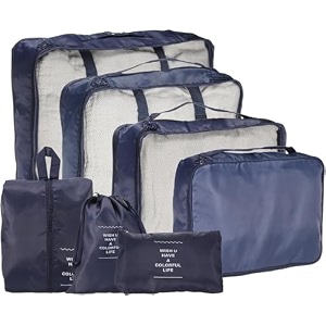 Nylon 7 Pcs Travel Organizer Pouch Packing