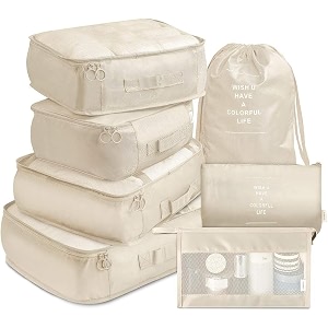 Nylon 7 Pcs Travel Organizer Pouch Packing