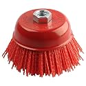 4" Nylon Cup Brush for Grinder, Angle Grinder Wire Brush, 5/8"-11 Arbor