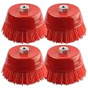 4Pcs 6" Nylon Cup Brush for Grinder, Angle Grinder Wire Brush 5/8"-11 Arbor