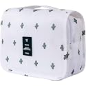 Nylon Large Capacity Portable Travel Toiletry Bag with Hanging Hook Waterproof Cosmetic Case Makeup Pouch Kit for Men Women with Carry Handle AATCB-1 (White)