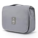 Nylon Large Capacity Portable Travel Toiletry Bag with Hanging Hook Waterproof Cosmetic Case Makeup Pouch Kit for Men Women with Carry Handle AATCB-1 (Grey)