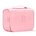 Nylon Large Capacity Portable Travel Toiletry Bag with Hanging Hook Waterproof Cosmetic Case Makeup Pouch Kit for Men Women with Carry Handle AATCB-1 (Pink)