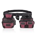 Nylon and Leather Tool Belt | Framing Tool Bags | Nylon Tool Pouch | Carpenter Tool Belts | Construction | Framers | Electrician Tool Belt (Maroon 1650)