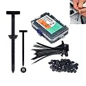 Nylon Universal Cable Tie Buckle,Heavy Duty Black Zip Ties With Pin &amp; Button Design Plastic Cable Ties Tool Fasteners Car Body UV Resistant Zipties for Car Daily Replacement Screw Fixing 50pcs
