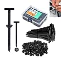 Nylon Universal Cable Tie Buckle,Heavy Duty Black Zip Ties With Pin &amp; Button Design Plastic Cable Ties Tool Fasteners Car Body UV Resistant Zipties for Car Daily Replacement Screw Fixing 200pcs