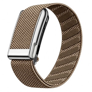 nylon wrist strap for whoop 50 lifemg band ecg compatible strap - durable adjustable strap  breathable comfortable bands for workout sleep device not included espresso titanium