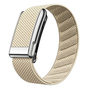 nylon wrist strap for whoop 50 lifemg band ecg compatible strap - durable adjustable strap  breathable comfortable bands for workout sleep device not included dune titanium