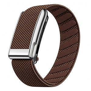 nylon wrist strap for whoop 50 lifemg band ecg compatible strap - durable adjustable strap  breathable comfortable bands for workout sleep device not included walnut titanium