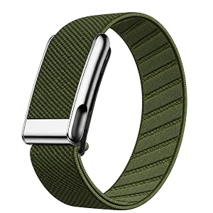 nylon wrist strap for whoop 50 lifemg band ecg compatible strap - durable adjustable strap  breathable comfortable bands for workout sleep device not included olive green titanium