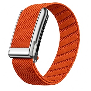 nylon wrist strap for whoop 50 lifemg band ecg compatible strap - durable adjustable strap  breathable comfortable bands for workout sleep device not included orange titanium