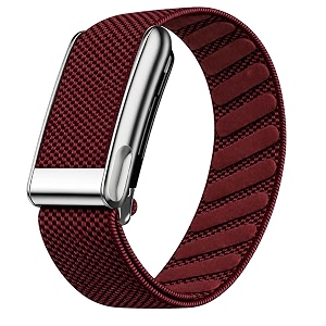 nylon wrist strap for whoop 50 lifemg band ecg compatible strap - durable adjustable strap  breathable comfortable bands for workout sleep device not included cranberry titanium