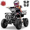 NYMON 36V Kids ATV Four Wheeler w/Air-Filled Tires, 500W Electric ATV 4 Wheeler w/XL Metal Frame, 15MPH Max, Safety Kill Switch, 3 Suspension &amp; Disc Brakes, Kids Quad ATV for Ages 6+, Inky