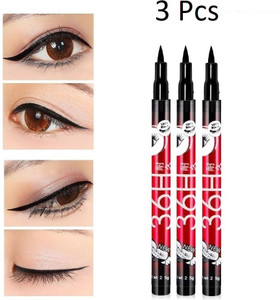 nyn huda insta beauty water  smudge proof 36 hour long lasting liquid eyeliner pack of 3 75 g the swiss eyes
