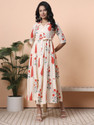 NYPA Women Floral Print Frontslit Kurta