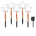 NYRWANA Valentine &amp; Christmas Decorations | Solar Star LED Pathway Lights, Outdoor Weatherproof Garden Stakes for Patio, Yard, Lawn &amp; Romantic Home Decor