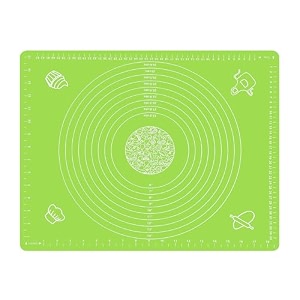 nyza baking mat for pastry rolling with measurements roti mat  silicone non-stick fondant mat  liner heat resistance table  reusable bpa free baking mat 50  40 cm green