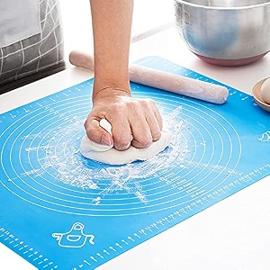 nyza baking mat for pastry rolling with measurements  silicone non-stick fondant mat  liner heat resistance table  reusable bpa free baking mat 50  40 cm color may vary