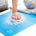 NYZA Baking Mat for Pastry Rolling with Measurements | Silicone Non-Stick Fondant Mat | Liner Heat Resistance Table | Reusable BPA Free (Baking Mat 50 * 40 cm) (Color May Vary)