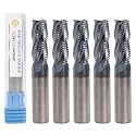 NZ 4 Flute 1/2" Carbide Roughing End Mill with AlTiN Coating, 5pcs