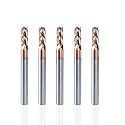 NZ 4 Flute 7/32" Square End Mill TiSiN-Coated Carbide HRC55 for Hardened Stainless Alloy Steel Titanium Cast Iron 5-Piece Set