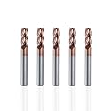 NZ 5/16" 4-Flute TiSiN-Coated Square End Mill, HRC55 CNC Milling Cutter for Hardened Steel, Stainless, Titanium &amp; Cast Iron (5-Pack)