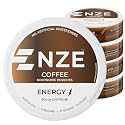NZE Caffeine Nootropic Pouches (Coffee) - Energy Pouches with 50mg Caffeine, Alpha GPC, L-Tyrosine &amp; L-Theanine - No Sugar or Artificial Sweeteners - 15 Nicotine Free Pouches Per Can - 5 Pack