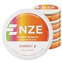 NZE Caffeine Nootropic Pouches (Tropic Mango) - Energy Pouches with 50mg Caffeine, Alpha GPC, L-Tyrosine &amp; L-Theanine - No Sugar or Artificial Sweeteners - 15 Pouches Per Can - 5 Pack