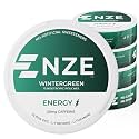 NZE Caffeine Nootropic Pouches (Wintergreen) - Energy Pouches with 50mg Caffeine, Alpha GPC, L-Tyrosine &amp; L-Theanine with No Sugar or Artificial Sweeteners - 15 Pouches Per Can - 5 Pack