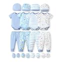 NZRVAWS Newborn Baby Boy Girl Clothes Unisex Preemie Infant Must Have Pants Set Outfits 0-18 Months 20 Pcs Essentials Gift