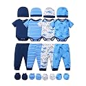 NZRVAWS Newborn Baby Boy Girl Clothes Unisex Preemie Infant Must Have Pants Set Outfits 0-18 Months 20 Pcs Essentials Gift