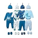 NZRVAWS Preemie Newborn Baby Boy Clothes Infant Clothing Romper Pant Outfits Set Layette Essentials 19 Pieces 0 3 6 12 Months