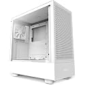 NZXT H5 Flow Compact ATX Mid-Tower PC Gaming Case – High Airflow Perforated Front Panel – Tempered Glass Side Panel – Cable Management – 2 x 120mm Fans Included – 280mm Radiator Support – White